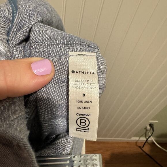 Athleta Cabo Linen Wide Leg Pants Size 8 - Picture 6 of 6